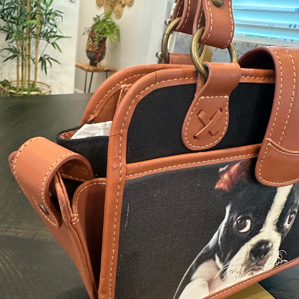 Cute Boston Terrier Dog Print Handbag “Look at that Face” - Picture 2 of 12